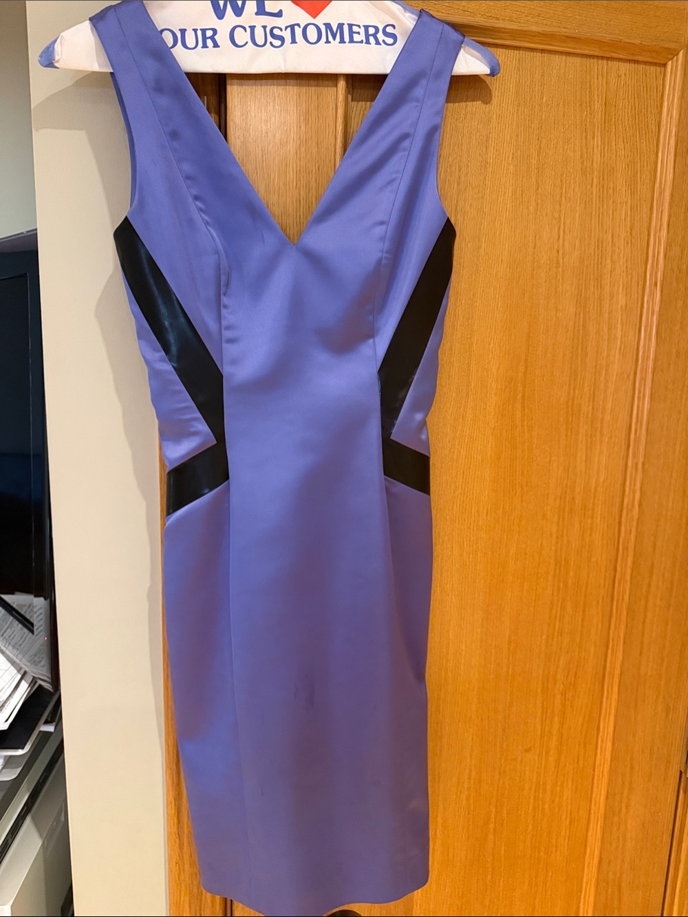 Just Cavalli Purple Midi Dress with Black Insets